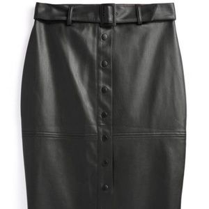 Primark Midi Faux Leather Skirt with Belt